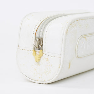 CHROME HEARTS クロムハーツ メガネケース ポーチ レザー ホワイト 良品 中古 65519