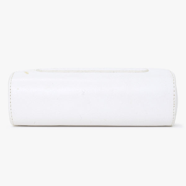 CHROME HEARTS クロムハーツ メガネケース ポーチ レザー ホワイト 良品 中古 65519