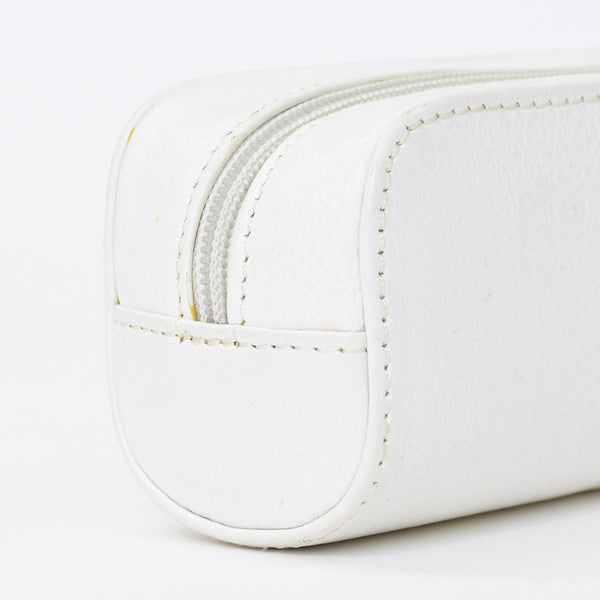 CHROME HEARTS クロムハーツ メガネケース ポーチ レザー ホワイト 良品 中古 65519