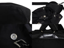 画像をギャラリービューアに読み込む, PRADA プラダ リュック デイパック トライアングルロゴ B6677 ブラック ナイロン シルバー金具 美品 中古 65523