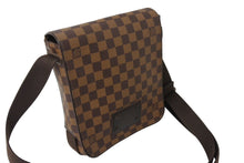 Load image into Gallery viewer, LOUIS VUITTON ルイ ヴィトン ブルックリンPM ショルダーバッグ N51210 ダミエ エベヌ キャンバス ブラウン 銅金具 美品 中古 65534