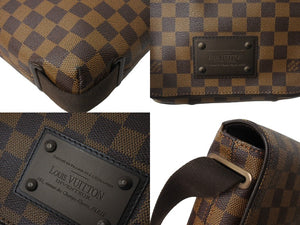 LOUIS VUITTON ルイ ヴィトン ブルックリンPM ショルダーバッグ N51210 ダミエ エベヌ キャンバス ブラウン 銅金具 美品 中古 65534