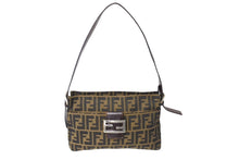 画像をギャラリービューアに読み込む, FENDI フェンディ マンマバケット ワンショルダーバッグ ズッカ柄 コットンキャンバス レザー シルバー金具 美品 中古 65539