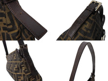 画像をギャラリービューアに読み込む, FENDI フェンディ マンマバケット ワンショルダーバッグ ズッカ柄 コットンキャンバス レザー シルバー金具 美品 中古 65539