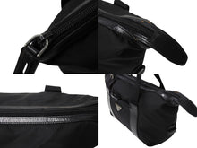 画像をギャラリービューアに読み込む, PRADA プラダ トライアングルロゴ ハンドバッグ テスートナイロン レザー イタリア製 ブラック シルバー金具 美品 中古 65551