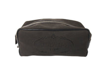 画像をギャラリービューアに読み込む, PRADA プラダ ポーチ 小物入れ クラッチバッグ ジャガード ロゴ コットンキャンバス レザー ブラウン シルバー金具 美品 中古 65552