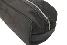 画像をギャラリービューアに読み込む, PRADA プラダ ポーチ 小物入れ クラッチバッグ ジャガード ロゴ コットンキャンバス レザー ブラウン シルバー金具 美品 中古 65552