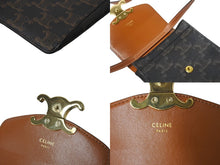 Load image into Gallery viewer, CELINE セリーヌ バーティカル モバイルフォンポーチ 10J092 トリオンフキャンバス レザー ブラウン 美品 中古 65555