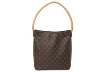 Load image into Gallery viewer, LouisVuitton ルイヴィトン ルーピングGM トートバッグ ハンドバッグ M51145 LM0032 PVC ヌメ革 ブラウン ゴールド 美品 中古 65561