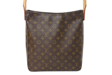 画像をギャラリービューアに読み込む, LouisVuitton ルイヴィトン ルーピングGM トートバッグ ハンドバッグ M51145 LM0032 PVC ヌメ革 ブラウン ゴールド 美品 中古 65561