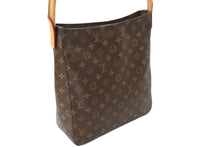 Load image into Gallery viewer, LouisVuitton ルイヴィトン ルーピングGM トートバッグ ハンドバッグ M51145 LM0032 PVC ヌメ革 ブラウン ゴールド 美品 中古 65561