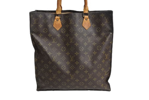 LOUIS VUITTON ルイヴィトン サックプラ ハンドバッグ M51140 モノグラム PVC レザー ブラウン ゴールド金具 良品 中古 65563