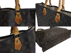 LOUIS VUITTON ルイヴィトン サックプラ ハンドバッグ M51140 モノグラム PVC レザー ブラウン ゴールド金具 良品 中古 65563