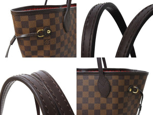 極美品 LOUIS VUITTON ルイヴィトン ネヴァーフル MM トートバッグ N40599 ダミエ エベヌ キャンバス レザー ゴールド金具 中古 65569