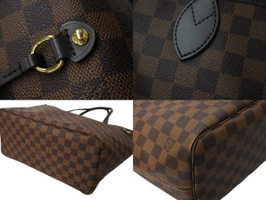 極美品 LOUIS VUITTON ルイヴィトン ネヴァーフル MM トートバッグ N40599 ダミエ エベヌ キャンバス レザー ゴールド金具 中古 65569