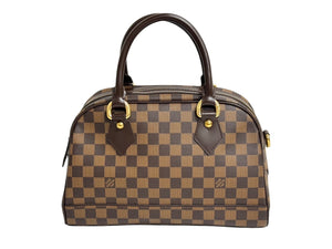 極美品 LOUIS VUITTON ルイヴィトン ドゥオモ N60008 ハンドバッグ ダミエキャンバス ゴールド金具 ブラウン 中古 65570