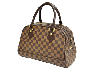 極美品 LOUIS VUITTON ルイヴィトン ドゥオモ N60008 ハンドバッグ ダミエキャンバス ゴールド金具 ブラウン 中古 65570