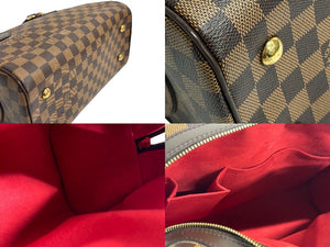 極美品 LOUIS VUITTON ルイヴィトン ドゥオモ N60008 ハンドバッグ ダミエキャンバス ゴールド金具 ブラウン 中古 65570