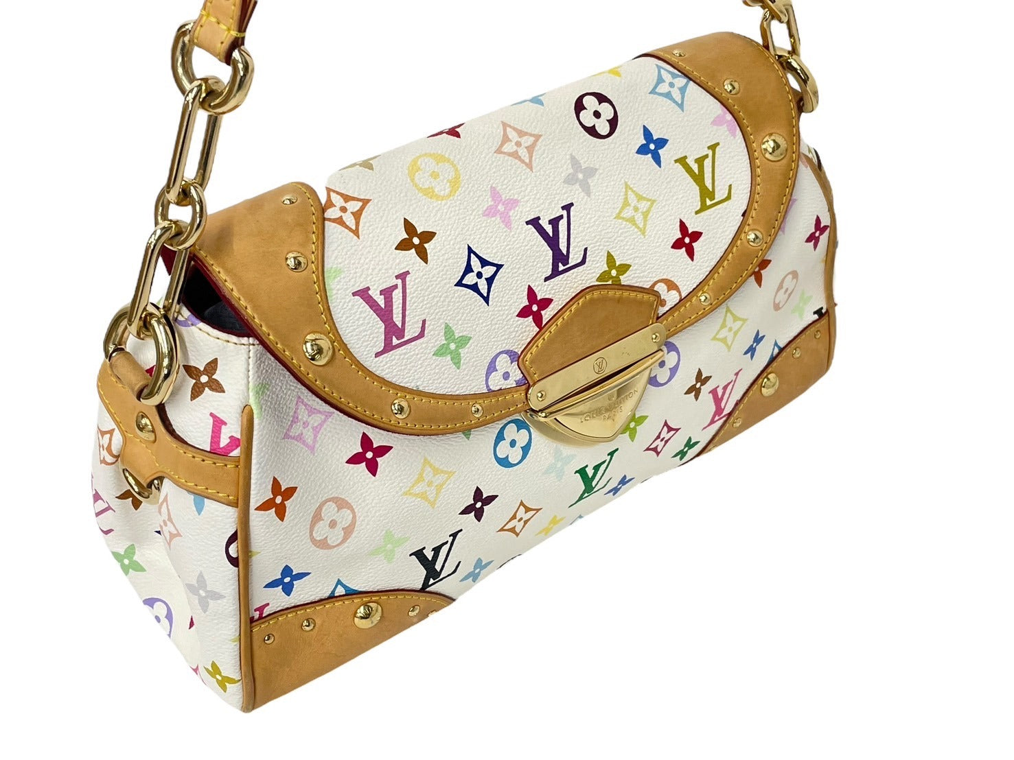 LOUIS VUITTON ルイヴィトン ビバリーMM ワンショルダーバッグ M40203 モノグラムマルチカラー ホワイト ゴールド金具 美品 中古  65577 – Casanova Vintage