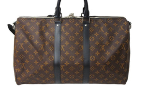 新品同様 LOUIS VUITTON ルイヴィトン キーポル バンドリエール45 ボストンバッグ M56711 モノグラムマカサー ブラウン 中古 65581