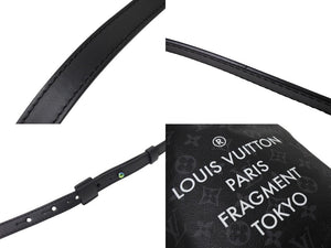 極美品 LOUIS VUITTON ルイヴィトン モノグラムエクリプスフラグメント ナノバッグ ショルダーバッグ M43418 ブラック 中古 65583