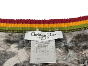 Christian Dior クリスチャンディオール タンクトップ ノースリーブ サイズ42 ラスタカラー ロゴプリント 総柄 5P16155012 美品 中古 65584