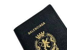 画像をギャラリービューアに読み込む, 極美品 BALENCIAGA バレンシアガ パスポートホルダー パスポートケース カードケース 787742 ブラック カーフスキン 中古 65585