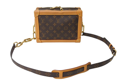 極美品 LOUIS VUITTON ルイヴィトン ソフトトランク ショルダーバッグ M44660 モノグラムキャンバス レザー ブラウン 中古 65593