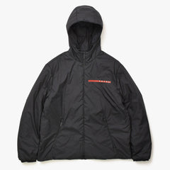PRADA プラダ ライトポリエステル パデッド ジャケット SGB296 XLサイズ ブラック リネアロッサ アウター 美品 中古 4a006560