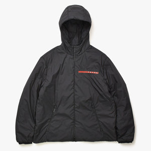 PRADA プラダ ライトポリエステル パデッド ジャケット SGB296 XLサイズ ブラック リネアロッサ アウター 美品 中古 4a006560