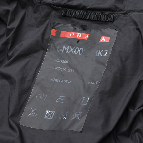 PRADA プラダ ライトポリエステル パデッド ジャケット SGB296 XLサイズ ブラック リネアロッサ アウター 美品 中古 4a006560