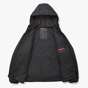 PRADA プラダ ライトポリエステル パデッド ジャケット SGB296 XLサイズ ブラック リネアロッサ アウター 美品 中古 4a006560
