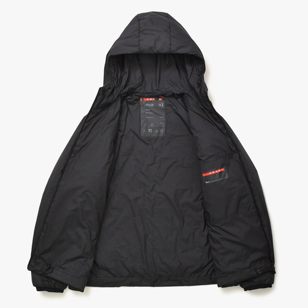 PRADA プラダ ライトポリエステル パデッド ジャケット SGB296 XLサイズ ブラック リネアロッサ アウター 美品 中古 4a006560