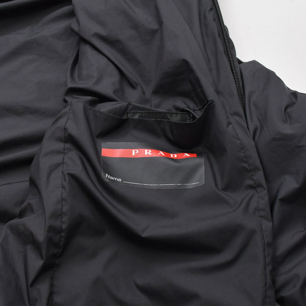 PRADA プラダ ライトポリエステル パデッド ジャケット SGB296 XLサイズ ブラック リネアロッサ アウター 美品 中古 4a006560