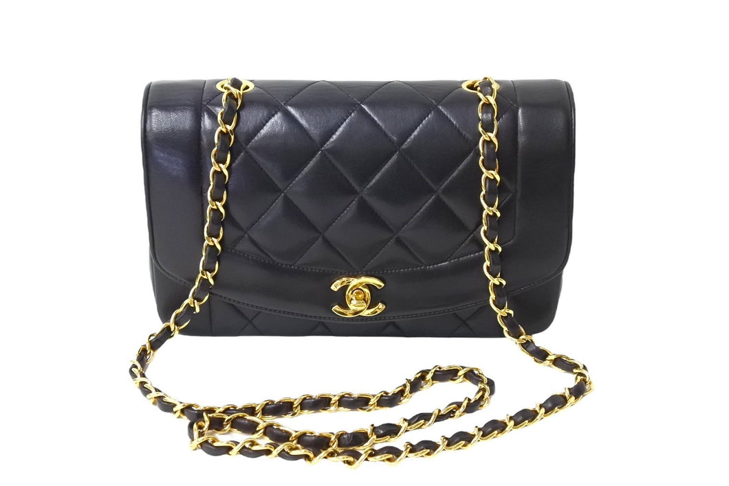 CHANEL シャネル シングルフラップ ダイアナマトラッセ22 ショルダーバッグ 2番台 A05289 ラムスキン 美品 中古 65601