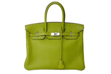 Load image into Gallery viewer, 極美品 HERMES エルメス BIRKIN バーキン35 グリーンアップル シルバー金具 トゴ ハンドバッグ □K刻印 中古 65602