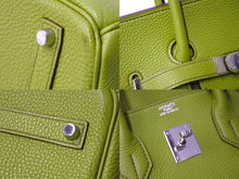 Load image into Gallery viewer, 極美品 HERMES エルメス BIRKIN バーキン35 グリーンアップル シルバー金具 トゴ ハンドバッグ □K刻印 中古 65602