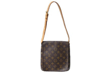 Load image into Gallery viewer, LOUIS VUITTON ルイヴィトン モノグラム ミュゼットサルサ ショルダーバッグ M51258 ブラウン PVC ヌメ革 ゴールド金具 美品 中古 65623