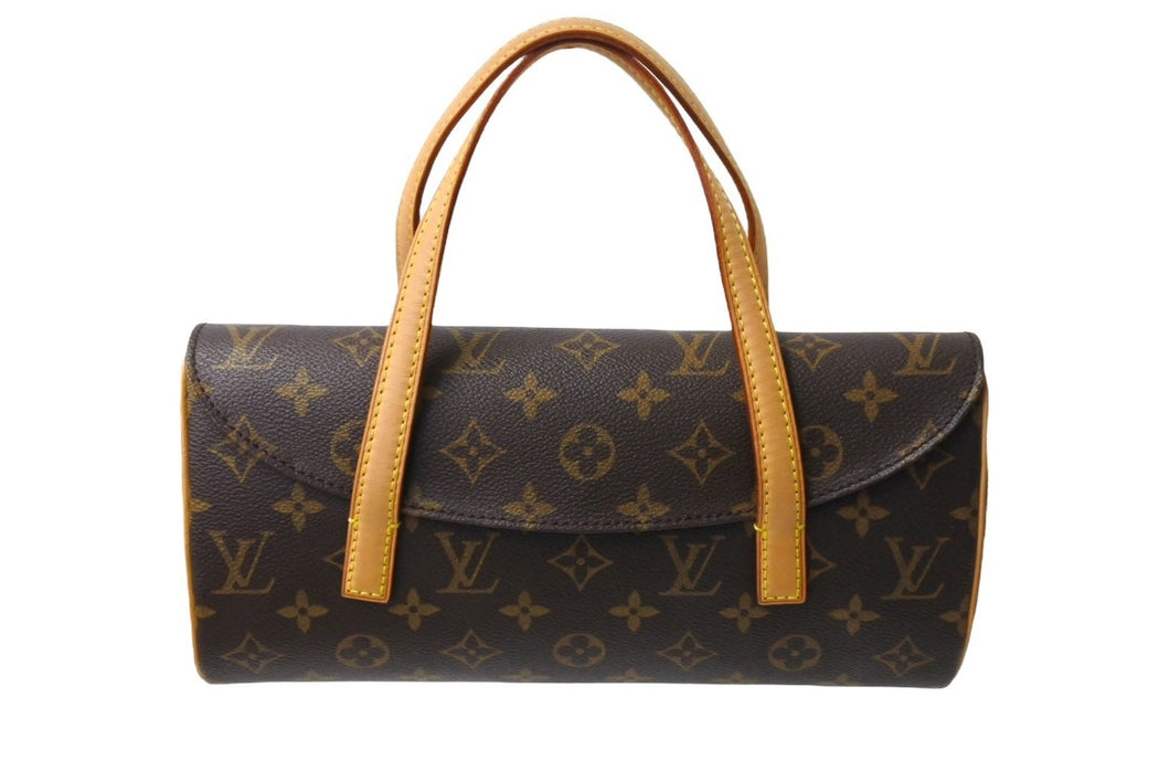 極美品 LOUIS VUITTON ルイヴィトン モノグラム ソナチネ ハンドバッグ M51902 ロゴ ブラウン 手持ち 鞄 中古 65624