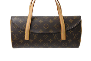 極美品 LOUIS VUITTON ルイヴィトン モノグラム ソナチネ ハンドバッグ M51902 ロゴ ブラウン 手持ち 鞄 中古 65624