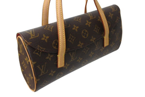 極美品 LOUIS VUITTON ルイヴィトン モノグラム ソナチネ ハンドバッグ M51902 ロゴ ブラウン 手持ち 鞄 中古 65624