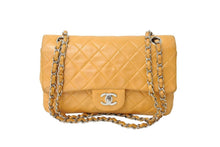 画像をギャラリービューアに読み込む, CHANEL シャネル マトラッセ23 Wフラップ Wチェーンショルダーバッグ 5番台 ラムスキン オレンジ シルバー金具 良品 中古 65626