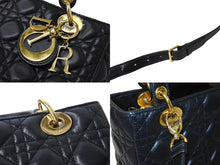 Load image into Gallery viewer, Christian Dior クリスチャンディオール レディディオール カナージュ ハンドバッグ CAL44550 ラムスキン ブラック 美品 中古 65631