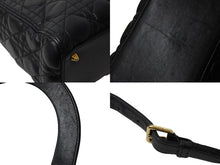 Load image into Gallery viewer, Christian Dior クリスチャンディオール レディディオール カナージュ ハンドバッグ CAL44550 ラムスキン ブラック 美品 中古 65631