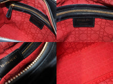 Load image into Gallery viewer, Christian Dior クリスチャンディオール レディディオール カナージュ ハンドバッグ CAL44550 ラムスキン ブラック 美品 中古 65631
