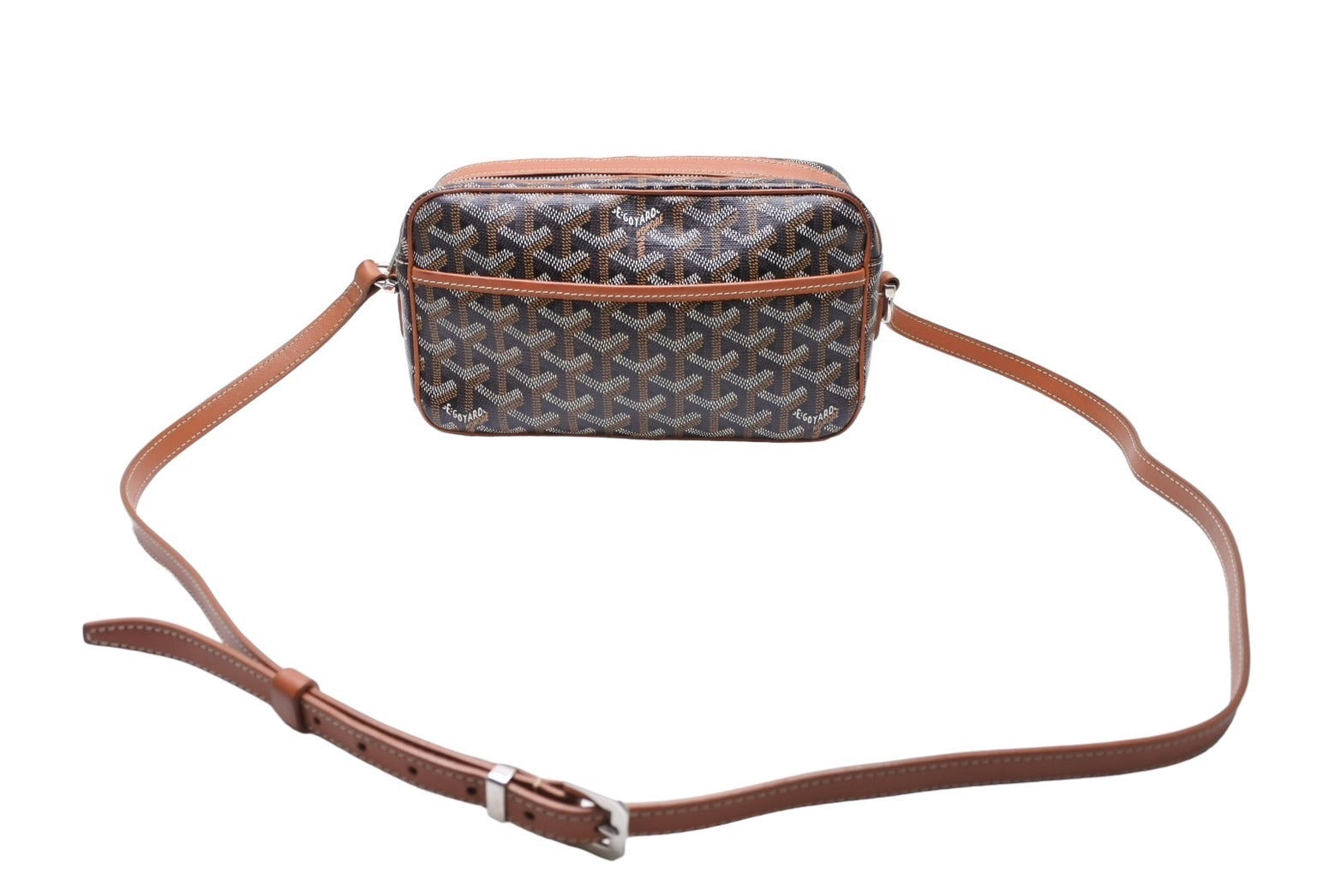 GOYARD ゴヤール カップヴェールPMバッグ ショルダーバッグ CAPVE2PMLTY01CL01P ブラウン PVC レザー シルバー金具 美品  中古 65648 – Casanova Vintage