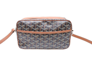 GOYARD ゴヤール カップヴェールPMバッグ ショルダーバッグ CAPVE2PMLTY01CL01P ブラウン PVC レザー シルバー金具 美品 中古 65648