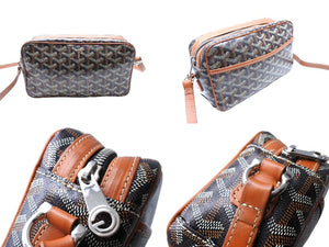 GOYARD ゴヤール カップヴェールPMバッグ ショルダーバッグ CAPVE2PMLTY01CL01P ブラウン PVC レザー シルバー金具 美品 中古 65648