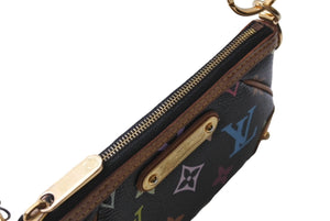 LouisVuitton ルイヴィトン ポシェット ミラPM アクセサリーポーチ M60099 AA0039 ブラック マルチカラー 美品 中古 65650