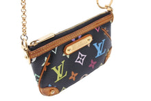 画像をギャラリービューアに読み込む, LouisVuitton ルイヴィトン ポシェット ミラPM アクセサリーポーチ M60099 AA0039 ブラック マルチカラー 美品 中古 65650